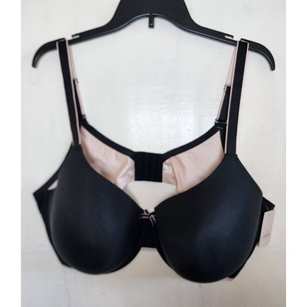 New Auden Women's Black Underwire Lightly Line Bra Adjustable Straps 44DDD